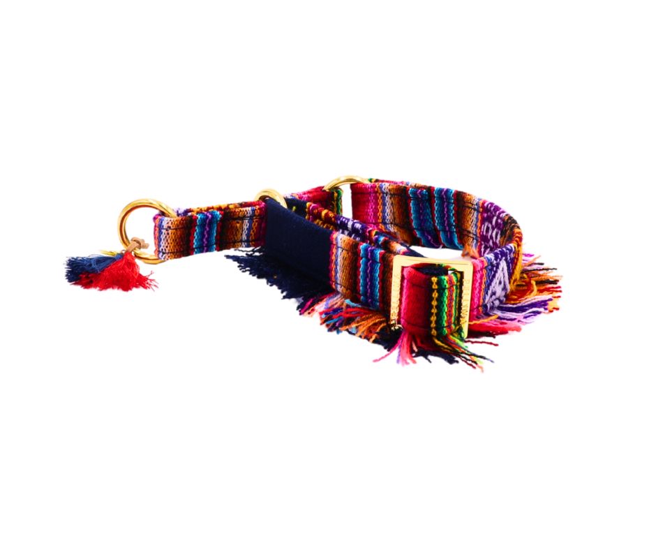 Zugstopp Halsband "LaaBoheme“ Darkblue Fringe