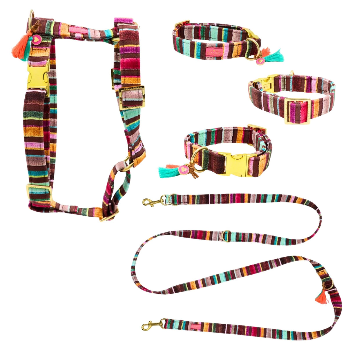 „Heart & Paw“ – Halsband, Geschirr & Leine