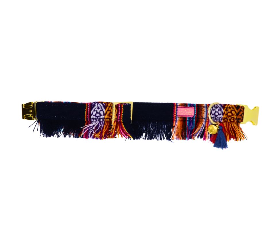 Halsband "LaaBoheme" Darkblue Fringe