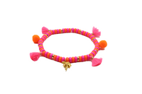 Dog jewelry necklace “FeelGood” PinkOrange