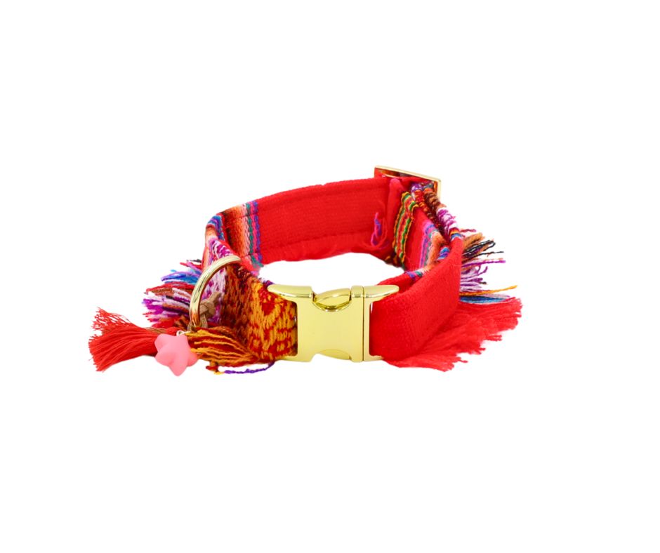 Halsband "LaaBoheme" Red Fringe