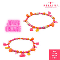 Dog jewelry necklace “Yojas Orange”