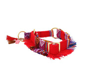 Zugstopp Halsband "LaaBoheme“ Red Fringe
