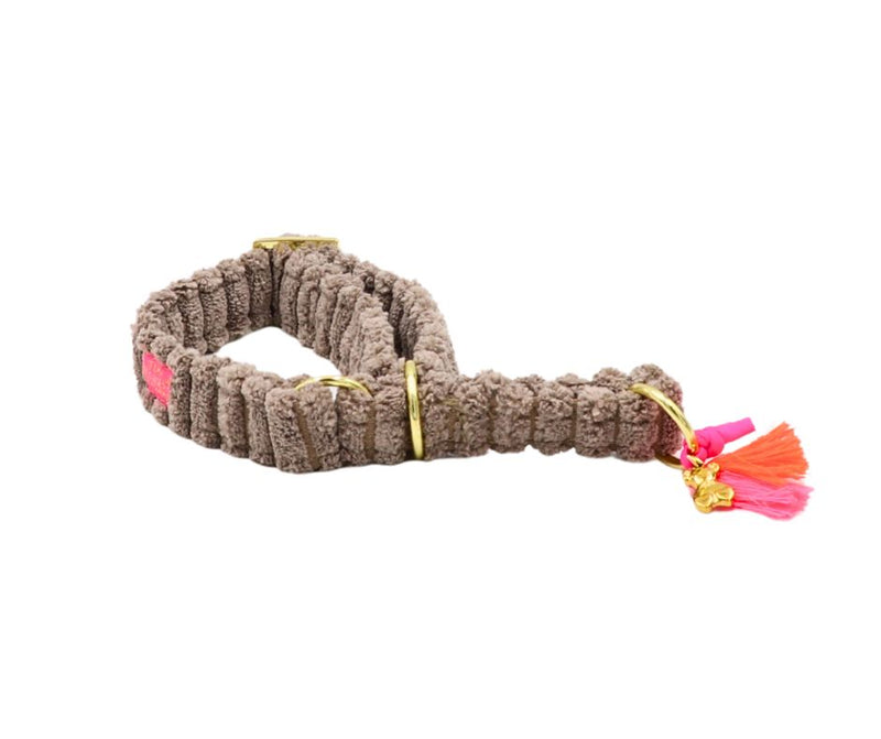 Zugstopp Halsband "Couchy“ Taupe
