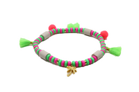 Dog jewelry necklace “FeelGood” PinkGreen