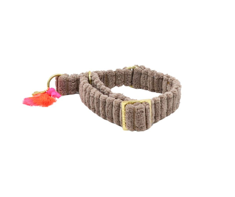 Zugstopp Halsband "Couchy“ Taupe