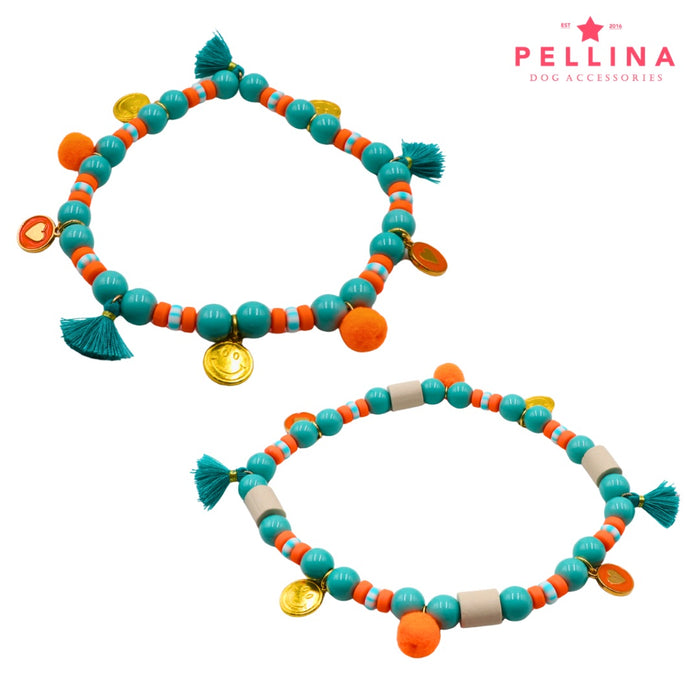 Hunde Schmuckkette „Pearl“ Türkis