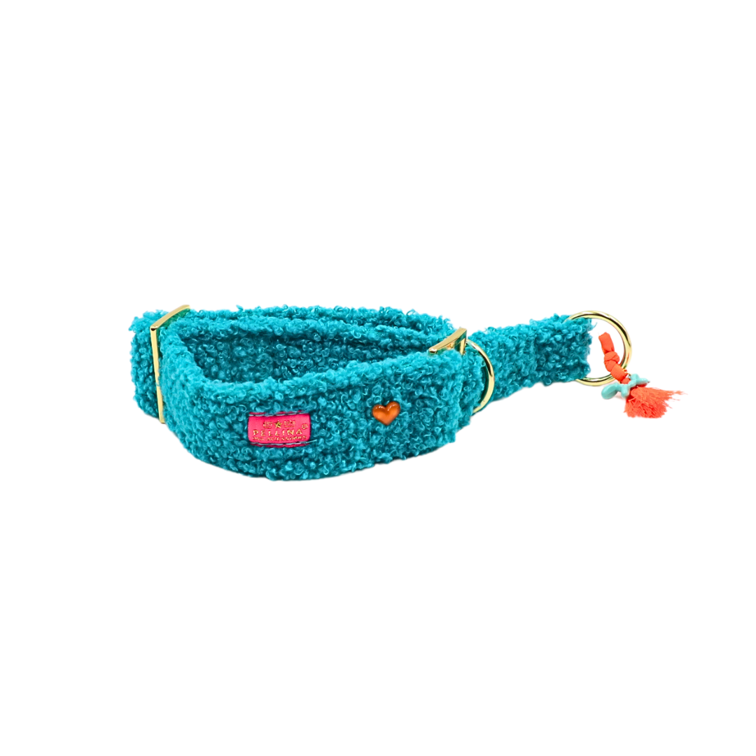 Zugstopp Halsband "CosyLove Turquoise“